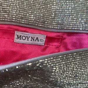 MOYNA clutch/handbag-beaded/metallic/silver-gold